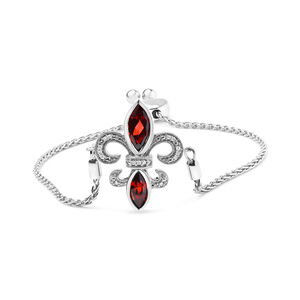 .925 Sterling Silver Marquise Garnet  and